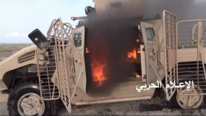 تدمير آليات تابعة لمرتزقة العدوان في ابواب ذوباب تعز (2)