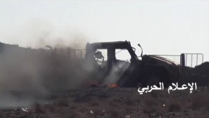 تدمير آليات تابعة لمرتزقة العدوان في ابواب ذوباب تعز (3)