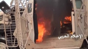 تدمير آليات تابعة لمرتزقة العدوان في ابواب ذوباب تعز (7)