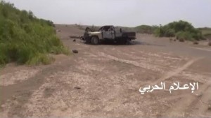 تدمير آليات تابعة لمرتزقة العدوان في ابواب ذوباب تعز (9)