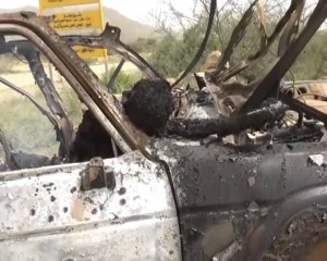 صور استهداف العدوان مسافرين في شدا و رازح (2)