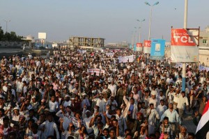 مظاهرة الحديدة رفضاً لتهديد العدوان